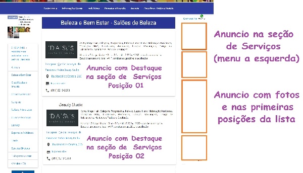 Anuncio com destaque - Setor de Serviços